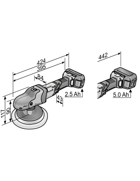 FLEX PE 150 18,0-EC/5,0Ah Set Cordless rotary polisher 18.0 V