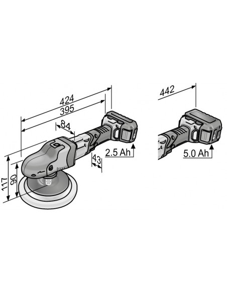 FLEX PE 150 18,0-EC/5,0Ah Set Rotorinis akumuliatorinis poliruoklis