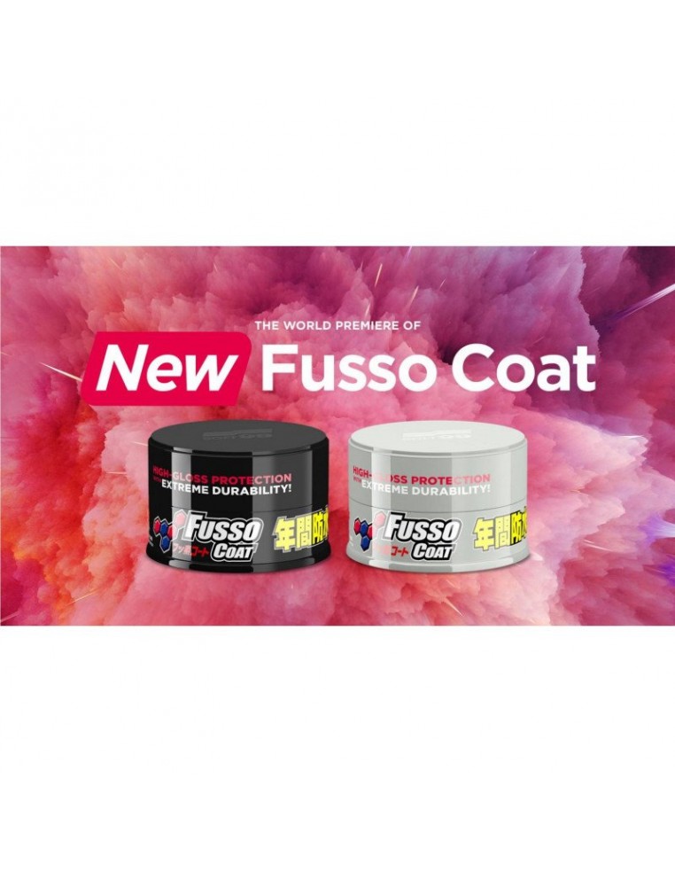Soft99 New Fusso Coat 12 Months Dark Wax 200g + SOFT99 Ultra Glaco -  niewidzialna wycieraczka o wysokiej trwałości - MrCleaner