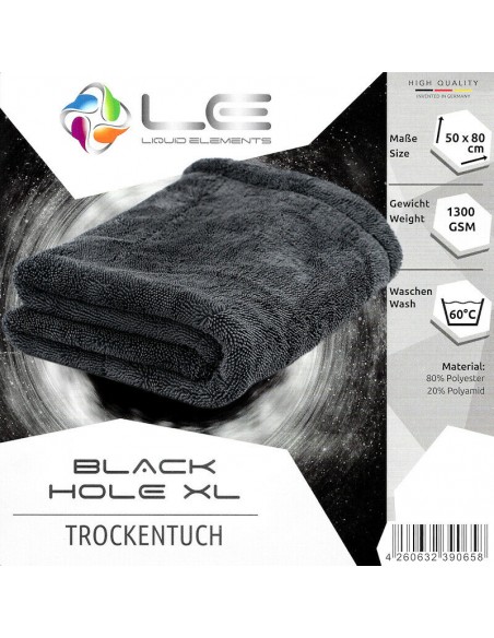 Liquid Elements Black Hole XL Premium Drying Towel 80x50cm