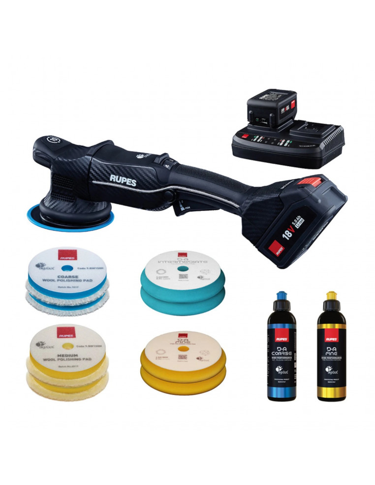 RUPES BigFoot iBrid HLR15/CB2/BAS polisher kit orbitinio poliruoklio rinkinys