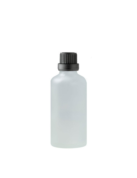Frosted White Glass bottle Black cap with dropper 50ml Frosted White Glass bottle Black cap with dropper 50ml
