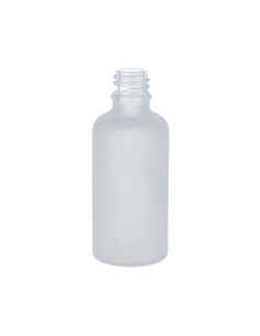 Frosted White Glass bottle Black cap with dropper 50ml 2